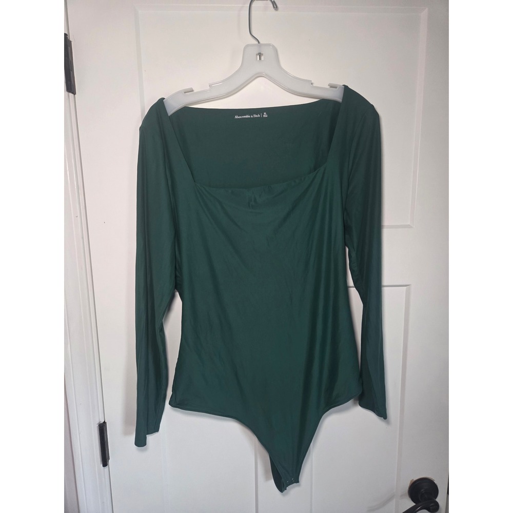 Abercrombie & Fitch Dark Green Square Neck Long Sleeve Bodysuit XL